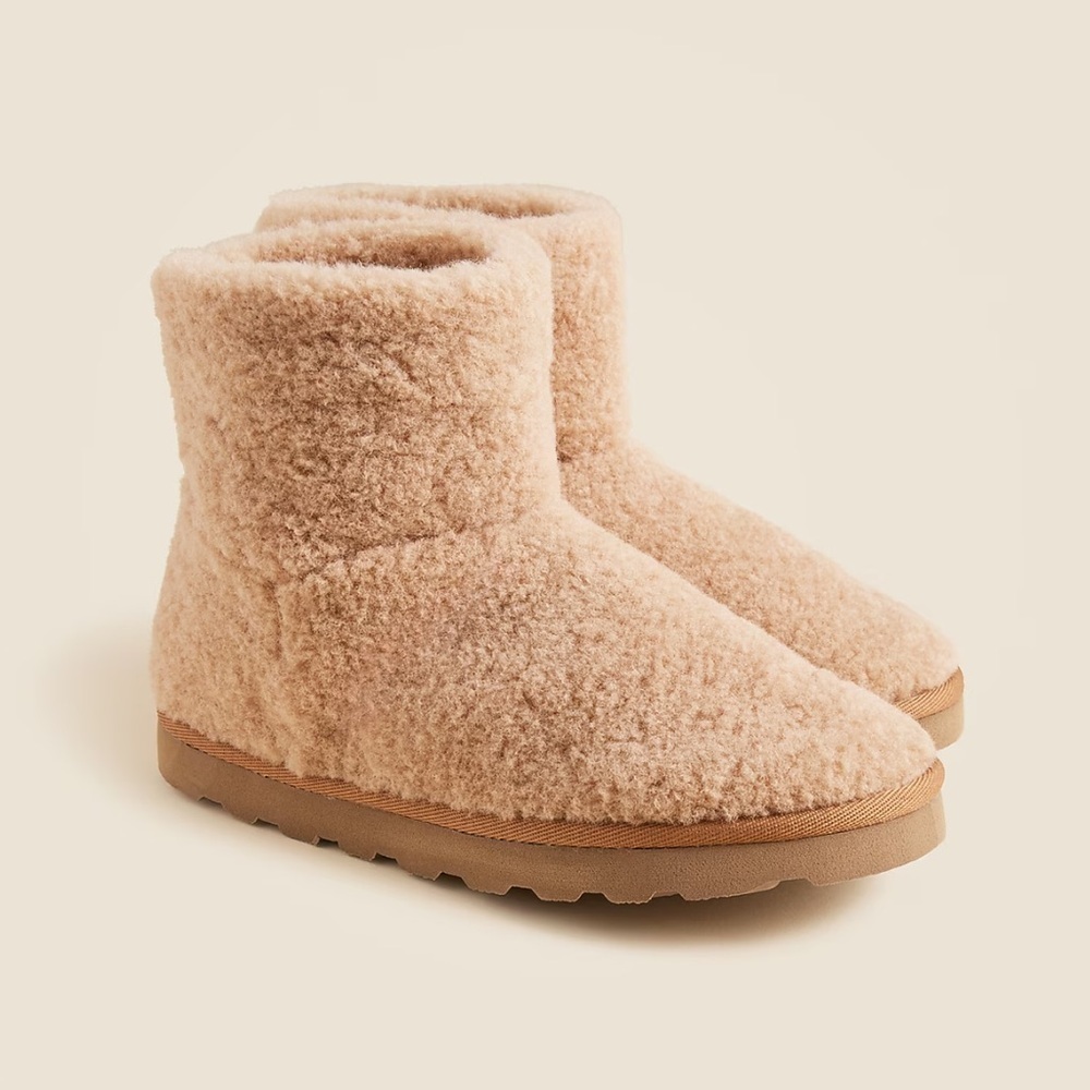 J crew Sherpa booties with faux fur